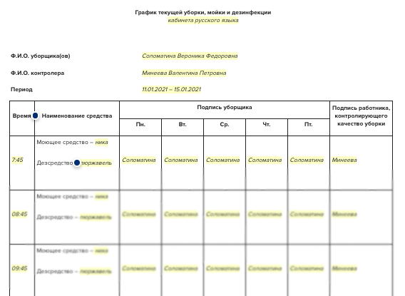 Периодичность влажной уборки в вестибюле рекреации гардеробных душевых